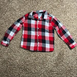 Kids Red Plaid Button-Down Shirt